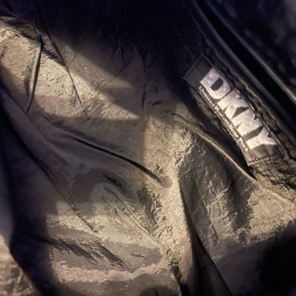 DKNY black nylon shoulder tote like new - Picture 3 of 5